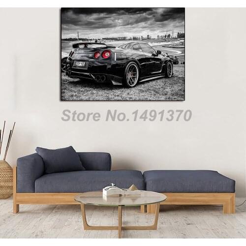 Skyline GT-R R35 SupercarPoster Black And White Paintings On Canvas Modern Art Decorative Wall Pictures Home Decoration