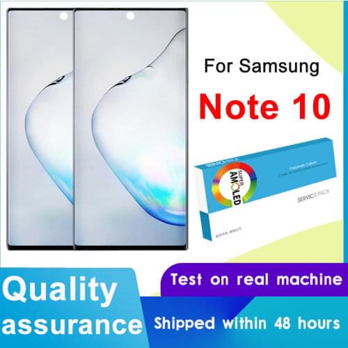 Original 6.3'' AMOLED For Samsung Galaxy Note 10 N970F note10 N970 N9700 LCD With Frame Display Touch Screen Digitizer Assembly