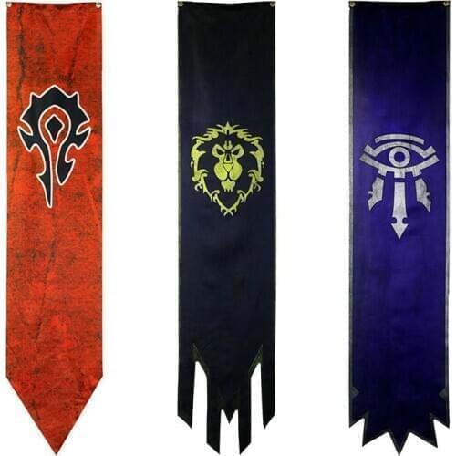Wow World Of Warcrafts Alliance Horde Banner Flag Dacron Home Decor Cosplay Accessory Cos Prop