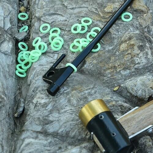 20/50pcs Nail Fluorescent Rings Multifunctional Silicone Tent Nail Luminous Ring for Outdoor Camping Tent Accessories