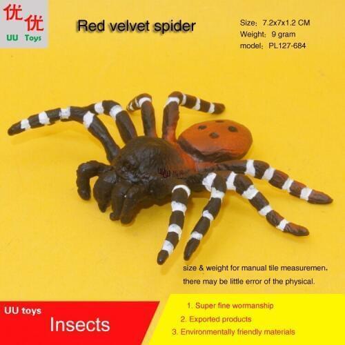 Hot toys Red velvet spider Insects Simulation model Insects Animals kids gift educational props Action Figures