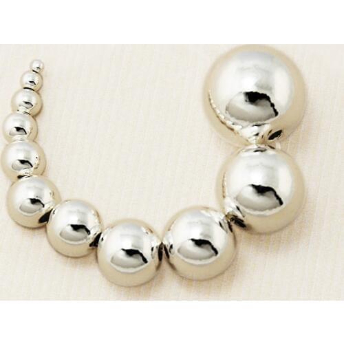 Beadia 2-14mm Sterling color Round Beads 925 Fish Beads DIY Fashion Jewelry Bracelet & Necklace