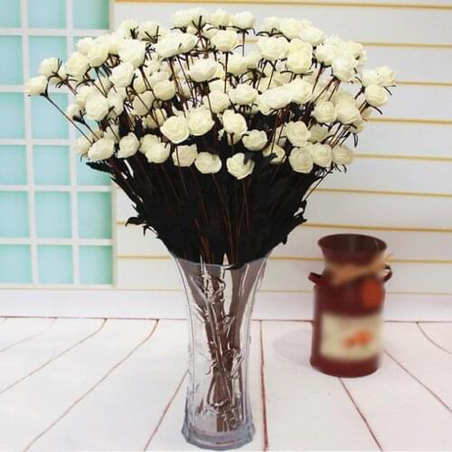 Hot 1pc Roses Artificial Flower Pastoral Style Multi Color Ornamental 15 Flower Head Multiple PE Artificial Rose