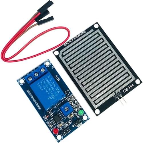 Rain water sensor module + DC 5V 12V Relay Control Module Rain Sensor Water Raindrops Detection Module for Arduino robot kit