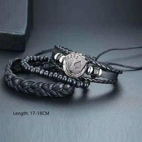 1pcs MenS Retro Punk Style Leather Woven Bracelet Alloy Leaves Multilayer Wide Wrap Jewelry Bracelet Ethnic Tribal Wristband