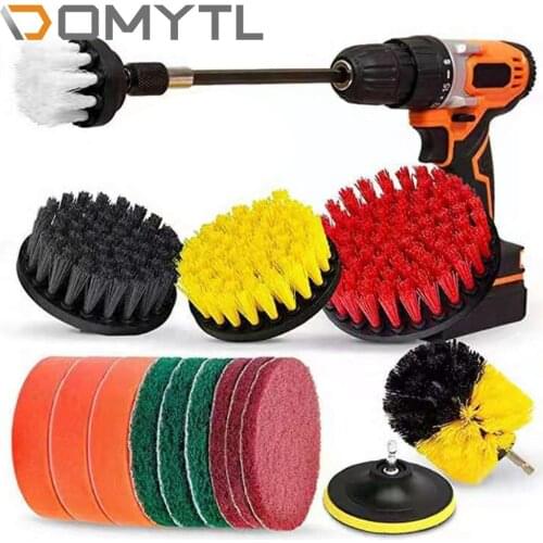 16Pcs Sets Electric Drill Brush Removal Polishing Cleaning Tools for Bathroom Surface Grout Tile Tub Shower Kitchen Auto Care