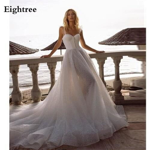 New Sweetheart Long Tulle A Line Perals Lace Flower Wedding Dress Spaghetti Straps Gowns Bridal Marriage Gowns Party Dresses