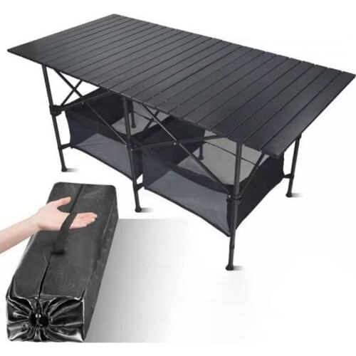 New Outdoor Folding Table Chair Camping Aluminium Alloy BBQ Picnic Table Waterproof Durable Folding Table Desk Bbq Grill Table