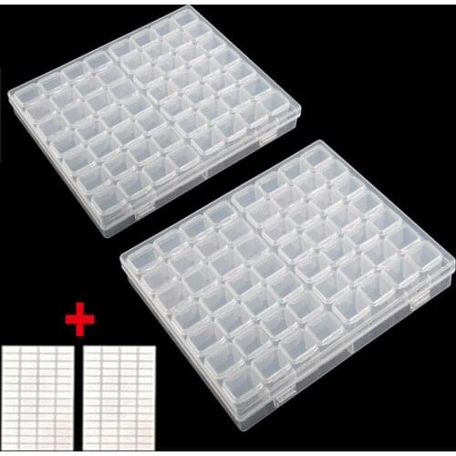 28/56/64 Slots 5D DIY Diamond Painting Accessories Storage Box Jewelry Box Embroidery Crystal Bead Organizer Case Container