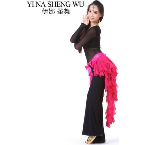 New Fox Belly Dance Waist Chain Hip Belt 1Pc Egyptian Nile Chiffon Hip Scarf Belly Dance Accessories Practice Hip Scarf 12 Color