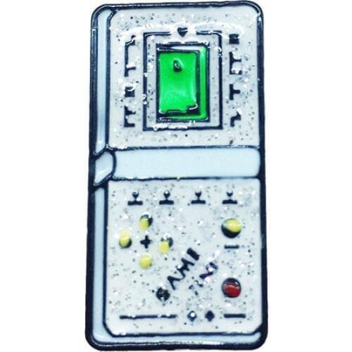 8090s Hot Pocket Game Machine Metal Enamel Brooch Square Game Bright powder Badge Pin Fun Trendy Costume Backpack Jewelry Gift