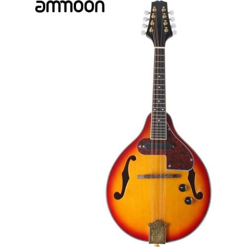 Ammoon Adjustable 8-String Electric A Style Mandolin Rosewood Fingerboard String Instrument with Cable Strings Cleaning Cloth