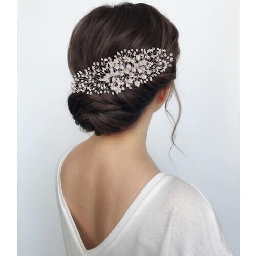 ZMHP279 Romantic Bridal Hair Combs Headpiece Jewelry Tiny Beaded Flowers Handmade Wedding Hair Accessories For Women Headdress