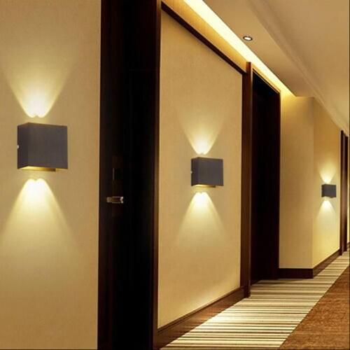 6W LED Aluminium wall light rail project Square LED wall lamp bedside room bedroom wall decor arts