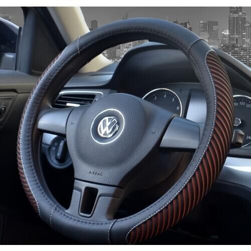 Universal Summer Ventilation Ice silk +leather Car Steering-wheel Cover 38CM Sport styling Auto Steering Wheel Covers Anti-Slip