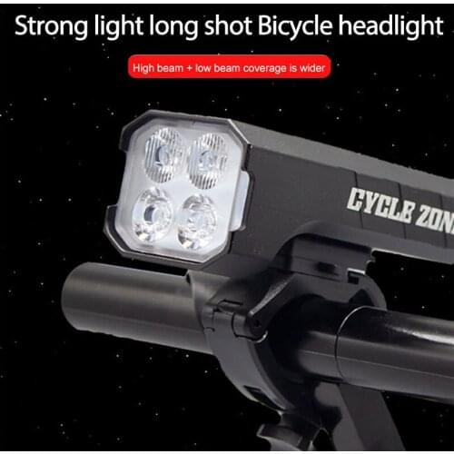 Bicycle Light Set 4T6LED Flashlight Aluminum Alloy Equipment Night Riding Rotating Highlight Riding Front Light