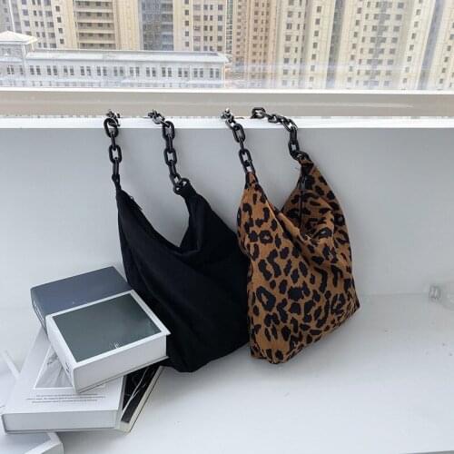 Female Fashion Single Shoulder Bag Newest Arrival Women Multipurpose Solid Color/ Leopard Print Handbag Storage Bags