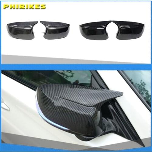 1 Pair Glossy Bright Black Mirror Covers Left Right Side Rearview Mirror Cap Shell For Infiniti Q50 Q60 SQ50 XQ30 2014-2020