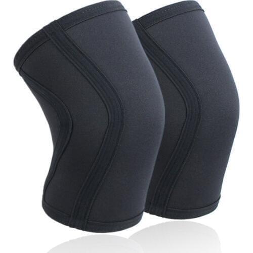 1 Pair Weight Lifting Squatting Knee Brace Sports Knee Protector Strength Support for Powerlifting CrossFit 7mm Neoprene