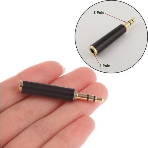1pcs 3.5mm Stereo 3 Pole Male to 4 Pole 3 Ring Female Audio Adapter Converter
