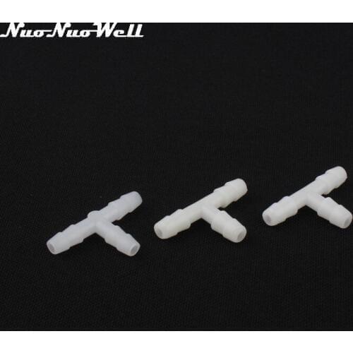 12pcs NuoNuoWell 4mm Water Pipe Hose PE Equal Tee Connector for Aquarium System Air Pump Environmental Hose Fittings