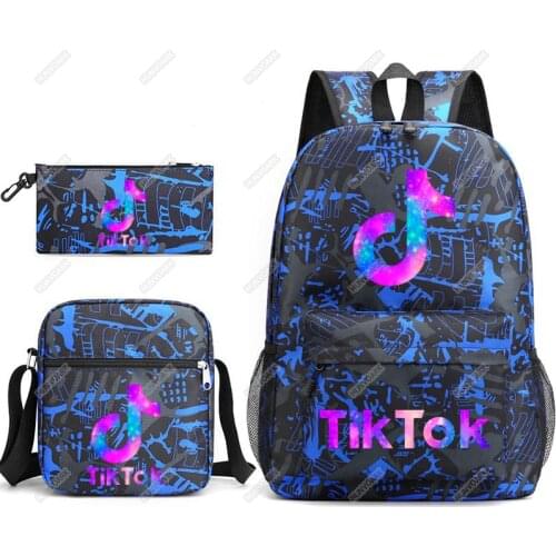 3Pcs/Set TIK TOK Backpacks For Kids Print Boys Girls High Schoolbag Students Suits Backpacks Gifts