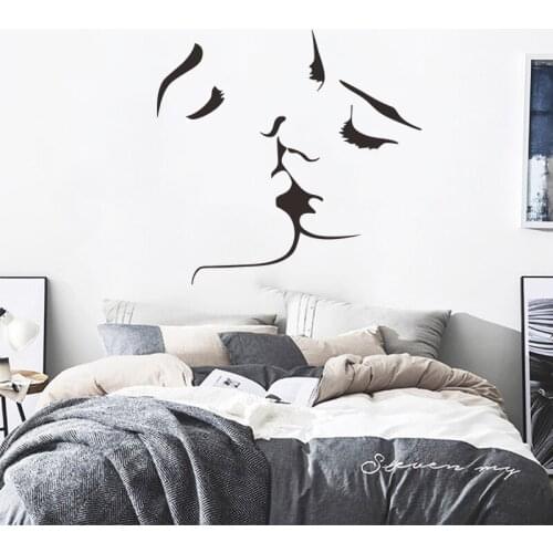 3D Kiss Wall Sticker for Living Room Sexy Romantic Mirror Sticker Murals Decals Bedroom Decor Room Decoration Salon Shop Decor