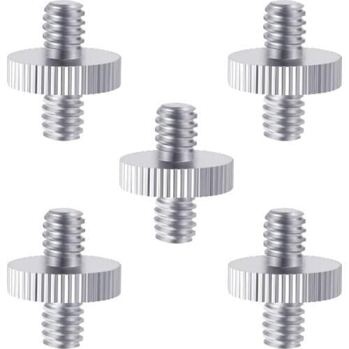5 Pieces 1/4 inch Male to 1/4 inch Male Metal Threaded Screw Adapter Tripod Screw Converter for DSLR Camera,Tripod,Monopod,Shoul
