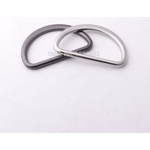 6pcs/lot black and nickel color inner 40mm Dee Ring D-ring buckle for belt backpack Bag garment Accessories