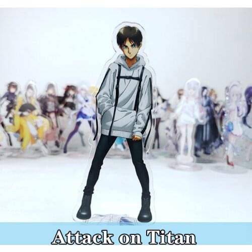 Anime Attack on Titan Eren Jager Levi Mikasa Ackerman Stand Figure Cosplay Model Display Acrylic Desk Decor Boy Girl Toy Gifts