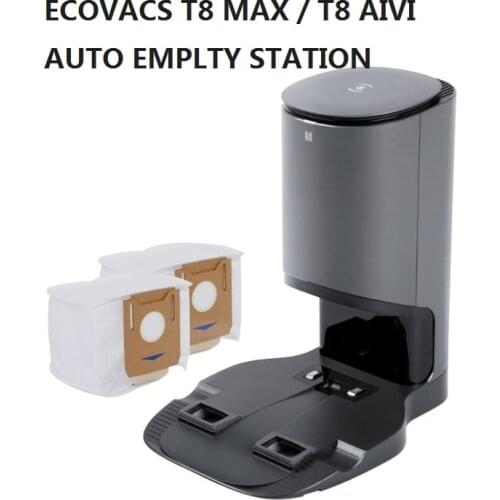 ECOVACS AUTO-EMPTY STATION and Disposable Bags Compatible with ECOVACS DEEBOT OZMO T8 AIVI T8 MAX