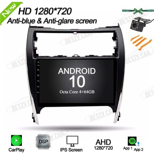 10.1'' Android 10.0 Car Multimedia Player Stereo Radio GPS Navigation for Toyota Camry 2012~2014 USA & Mid-east Version WIFI BT