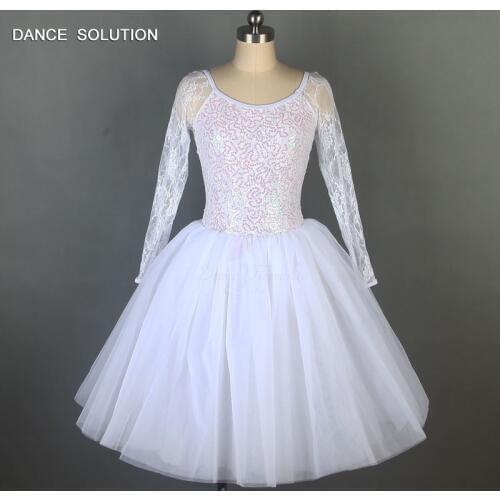 Child and Adult White Sequin Lace Ballet Dance Tutu Lyrical & Contemporary Costume Performance Costumes Ballerina Dress 19501