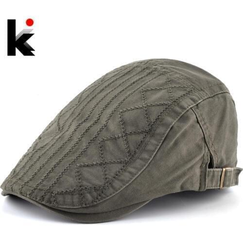 2018 Autumn Boina Mens Cotton Beret Caps Men Adjustable Newsboy Cap Spring Solid Color Peaked Hat Women Vintage Boinas Berets
