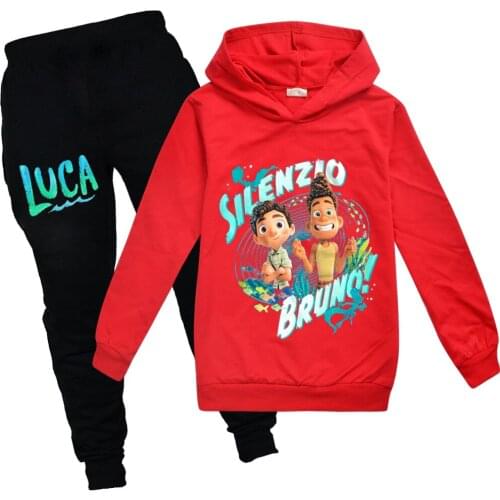 Kids Spring Autumn Girls Boy Clothes Luca Sets Long Sleeve Hoodies+Pants Teens Sweatshirt Sweater Suits Childrens Clothing Sets