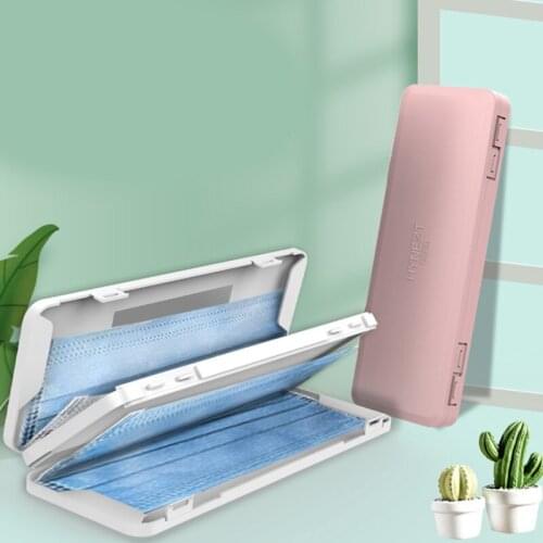 Doublelayer Mask Storage Box With Mirror Disposable Mask Dustproof Storage Holder Portable Band Aid Box Temporary Storage Folder