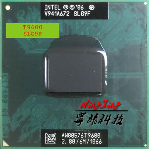 Intel Core 2 Duo T9600 SLG9F SLB47 2.8 GHz Dual-Core Dual-Thread CPU Processor 6M 35W Socket P