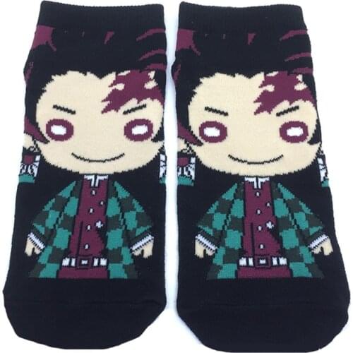 Demon Slayer Kimetsu No Yaiba Cartoons New Style Anime Kamado Nezuko Breathable Printing Cotton Sock Gift Cosplay Halloween