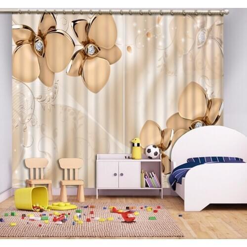 European flowers Curtains Blackout Modern Living room Curtains Window Luxury Home Decor