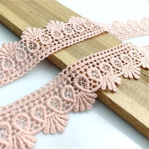 4cm Wide Pink Hem Lace Embroidered Fabric Sewing Accessories Handmade Diy Clothing Clothes Skirt Decoration