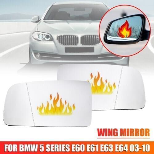 Left Right Driver Side Heated Wing Mirror Glass For BMW 5 Series E60 E61 E63 E64 2003 2004 2005 2006 2007 2008 2009 2010