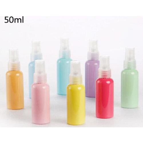 Macaron 50ml Colorful Portable Empty Spray Bottles Plastic Atomizer Perfume Atomizer Spray Refillable Bottle Container