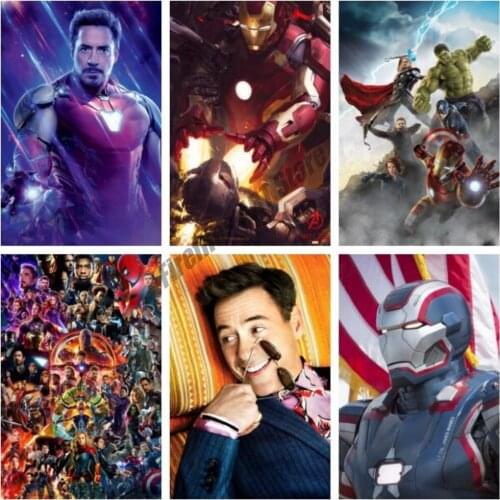 DIY Diamond Painting Iron Man Marvel Superhero Movie Cross Stitch Kits Full Drill Embroidery Mosaic Art Picture Home Decor Gift