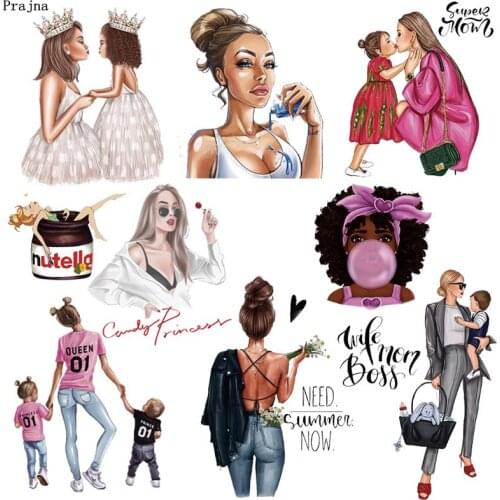 Prajna Iron-on Transfers For Clothing Patch Girl Patches Russian Style Washable Heat Transfer Applique Iron On T-shirt Dress DIY