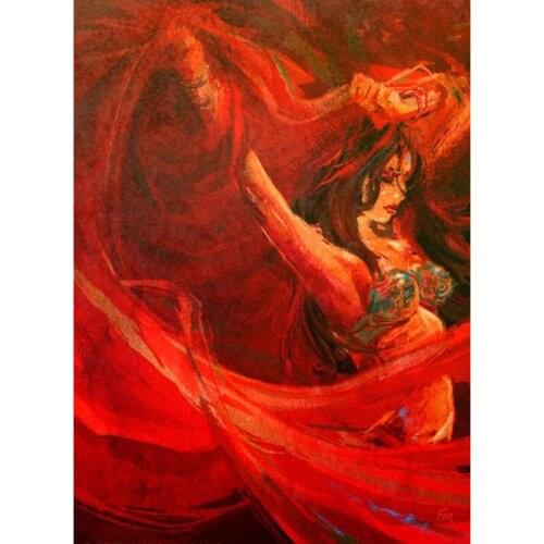 New Arrival Hand Painted Indian Woman Decorative Wall Paintings Images