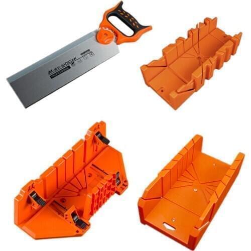 New 12/14" Adjustable Wood Miter Box Saw Cutting Grip Back Saw 0/22.5/45/90 Degrees