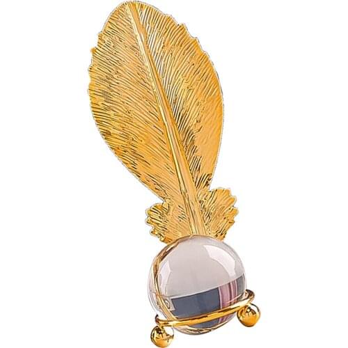 Luxury Elegant Crystal Ball Leaf Tabletop Decor for Home Bedroom Living Room