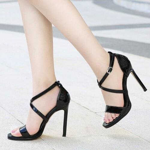 Sandals party sexy plus size women shoes high heel summer 11cm high heel sandals brand high quality open toe shoes for ladies