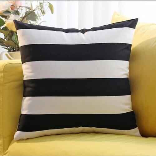Modern wide striped cushion covers white and black striped cushion cover for chair sofa