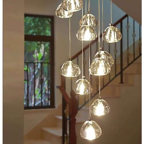 Modern Crystal Ball Chandelier Lighting Staircase Lamp Living Room Bedroom Decor Chandeliers Kitchen Island Indoor Light Fixture